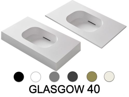 Design-Waschtischplatte, 90 x 46 cm, hngend oder freistehend, GLASGOW 40