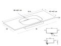 Design-Waschtischplatte, 90 x 46 cm, hngend oder freistehend, GLASGOW 40