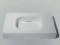 Design-Waschtischplatte, 90 x 46 cm, hngend oder freistehend, GLASGOW 40