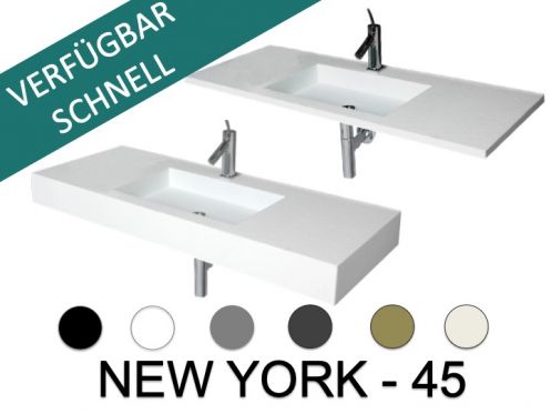 Waschtischplatte, 100 x 50 cm, hngend oder eingebaut, NEW YORK 45