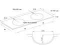Waschtischplatte, doppeltes rundes Waschbecken, 100 x 40 cm, hngend oder freistehend __int__ LEEDS DOUBLE  30