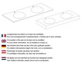 Waschtischplatte, doppeltes rundes Waschbecken, 100 x 40 cm, hngend oder freistehend __int__ LEEDS DOUBLE  30