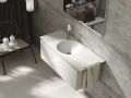Waschtischplatte, doppeltes rundes Waschbecken, 100 x 40 cm, hngend oder freistehend __int__ LEEDS DOUBLE  30