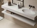 Waschtischplatte, ovales Becken, 120 x 46 cm, hngend oder freistehend, LEEDS DOUBLE OVAL