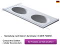 Waschtischplatte, ovales Becken, 120 x 46 cm, hngend oder freistehend, LEEDS DOUBLE OVAL