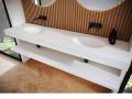 Waschtischplatte, ovales Becken, 120 x 46 cm, hngend oder freistehend, LEEDS DOUBLE OVAL