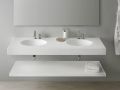 Waschtischplatte, ovales Becken, 120 x 46 cm, hngend oder freistehend, LEEDS DOUBLE OVAL