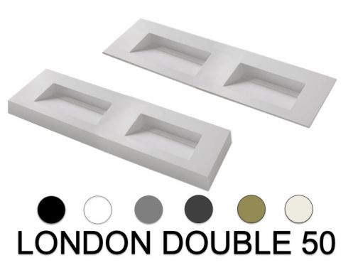 Doppelkanalwaschbecken, 120 x 46 cm, hngend oder freistehend __int__ LONDON DOUBLE 50