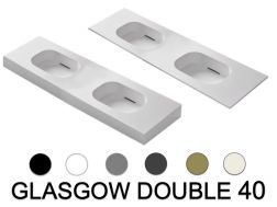 Design-Doppelwaschbecken-Arbeitsplatte, 100 x 46 cm, GLASGOW DOUBLE 40