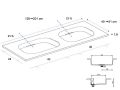 Doppelwaschbecken-Design aufgehängt oder eingebaut – GLASGOW DOUBLE 40