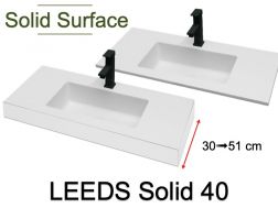 Waschtischplatte, Solid-Surface-Harz, LEEDS SOLID 40 MINI