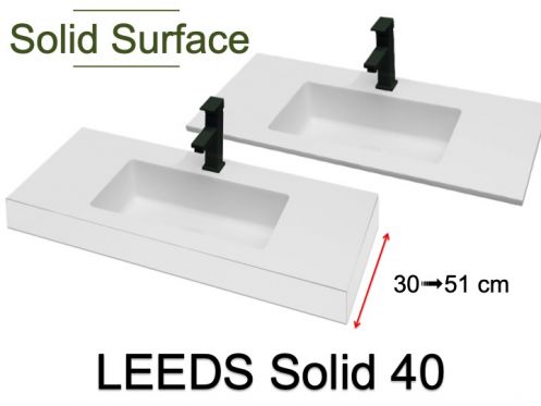 Waschtischplatte, Solid-Surface-Harz, LEEDS SOLID 40 MINI