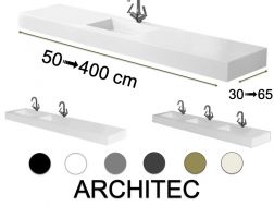 Waschtischplatte, 60 x 46 cm, hängend oder freistehend, ARCHITEC