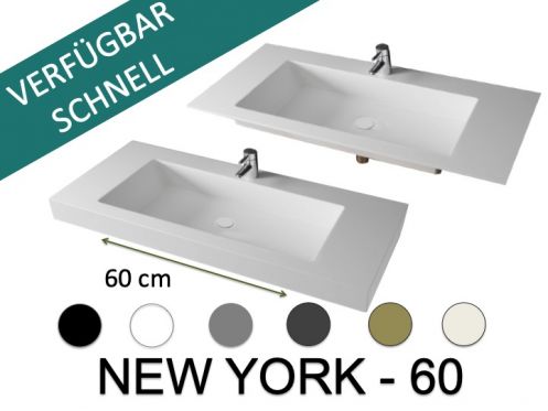 Waschtischplatte, 100 x 50 cm, hngend oder eingebaut, NEW YORK 60
