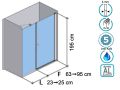 Pendelduschtr, mit 25 cm festem, ausgerichtetem - LYON 205