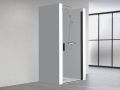 Duschtr, 80 cm, scharniert / schwenkbar - LYON BLACK