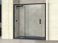 Schiebeduschtr, 95 bis 98 cm, mit festem Glas - NANTES 310 BLACK