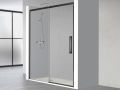 Schiebeduschtr, 95 bis 98 cm, mit festem Glas - NANTES 310 BLACK