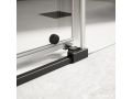 Schwarze Duschwand, 180 cm, halbundurchsichtiger Siebdruck, NANTES 310 BOLD PLUS BLACK