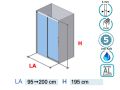 Schiebetr fr die Dusche, 220 cm, mit halbdurchsichtigem Glas __int__ NANTES 310 Bold