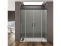 Doppelte zentrale Schiebeduschwand, 190 cm - TOULOUSE BLACK