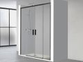 Doppelte zentrale Schiebeduschwand, 190 cm - TOULOUSE BLACK