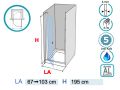 Duschtr, 90 cm, halbdurchsichtig, mit Scharnier / schwenkbar - LYON BLOD