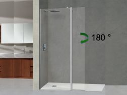 100 cm feste Duschwand mit um 180° drehbarem Paneel __int__ NICE