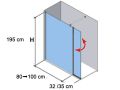 90 cm feste Duschwand mit um 180 drehbarem Paneel __int__ NICE