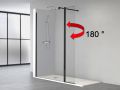 Feste schwarze Duschwand, 100 cm, mit um 180 drehbarem Paneel __int__ SCHNES Schwarz