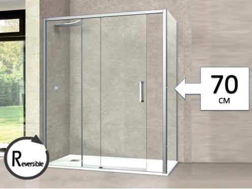 Schiebeduschtr, mit festem Rcklauf 70 cm, TOURS