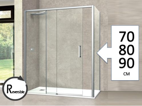 Duschschiebetr, 140 cm, mit fester Rckfhrung - TOURS