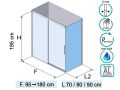 Duschschiebetr, 115 cm, mit fester Rckfhrung - TOURS