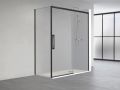 Schiebeduschtr, mit festem Rcklauf 70 cm, TOURS BLACK