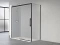 Schiebeduschtr, mit festem Rcklauf 70 cm, TOURS BLACK