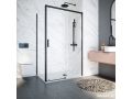 Schiebeduschtr, mit festem Rcklauf 70 cm, TOURS BLACK