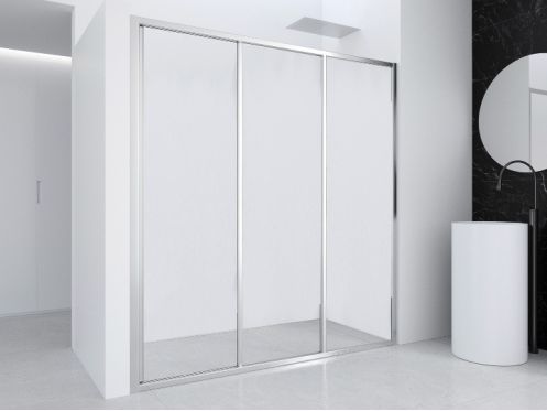 Schiebeduschwand, 130 cm, zwei Schiebetren, auf festem Glas - ZRICH