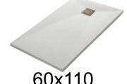 Duschwanne 110x60 cm, extra flach, zuschneidbar, Harz, VERONE 60x110
