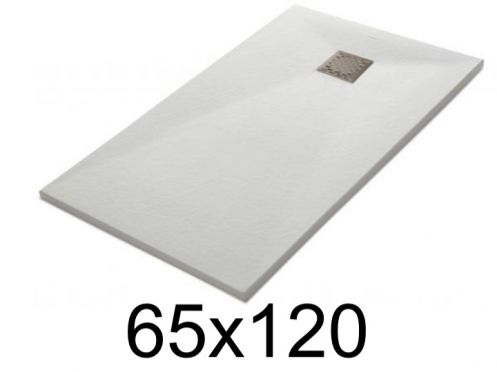 Duschwanne 120x65 cm, Harz, extra flach, zuschneidbar, TECNIK 65x120