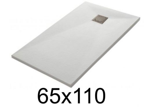 Duschwanne 110x65 cm, Harz, extra flach, zuschneidbar, TECNIK 65x110