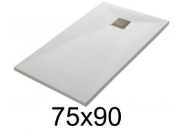 Duschwanne 95x75 cm, Harz, extra flach, zuschneidbar, TECNIK 75x90