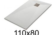 Duschwanne 110x80 cm aus Mineralharz extra-flach TECNIK
