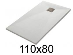 Duschwanne 110x80 cm aus Mineralharz extra-flach – TECNIK
