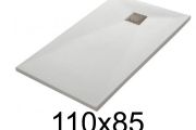 Duschwanne 110x85 cm aus Mineralharz extra-flach TECNIK