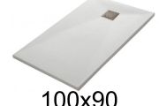 Duschwanne 100x90 cm, Harz, extra flach, zuschneidbar, TECNIK 90x100