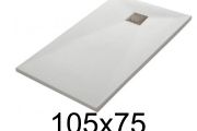 Duschwanne 105x75 cm aus Mineralharz extra-flach TECNIK