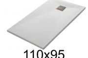 Duschwanne 110x95 cm aus Mineralharz extra-flach TECNIK
