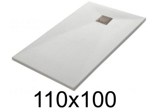 Duschwanne 110x100 cm, Harz, extra flach, zuschneidbar, TECNIK 100x110