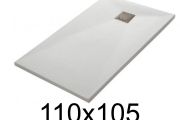 Duschwanne 110x105 cm, extra flach, zuschneidbar, Harz, VERONE 105x110