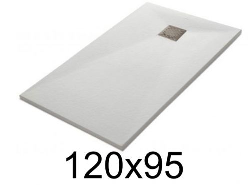Duschwanne 120x95 cm, Harz, extra flach, zuschneidbar, TECNIK 95x120